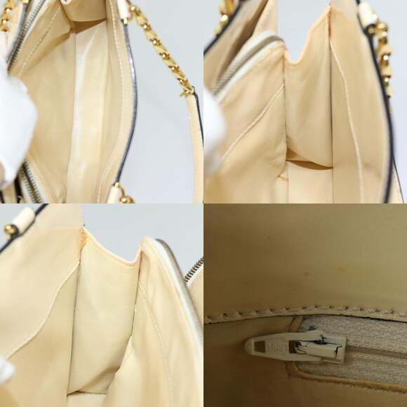 CELINE Chain Shoulder Bag Enamel Beige Gold - Picture 13 of 13